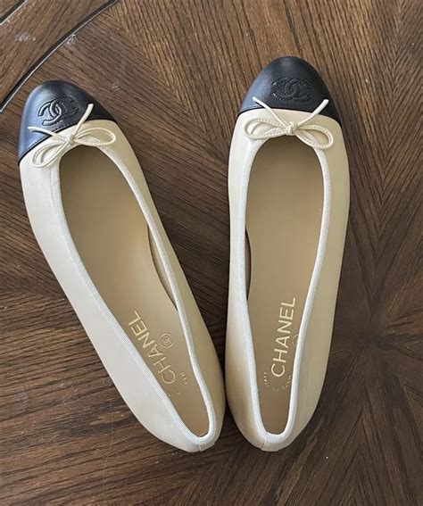 chanel cap toe ballerina|chanel cap toe slingback flats.